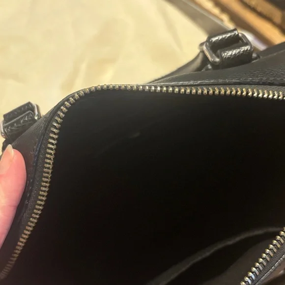 Coach Black Leather Satchel with Snoopy Design - Picture 7 of 7